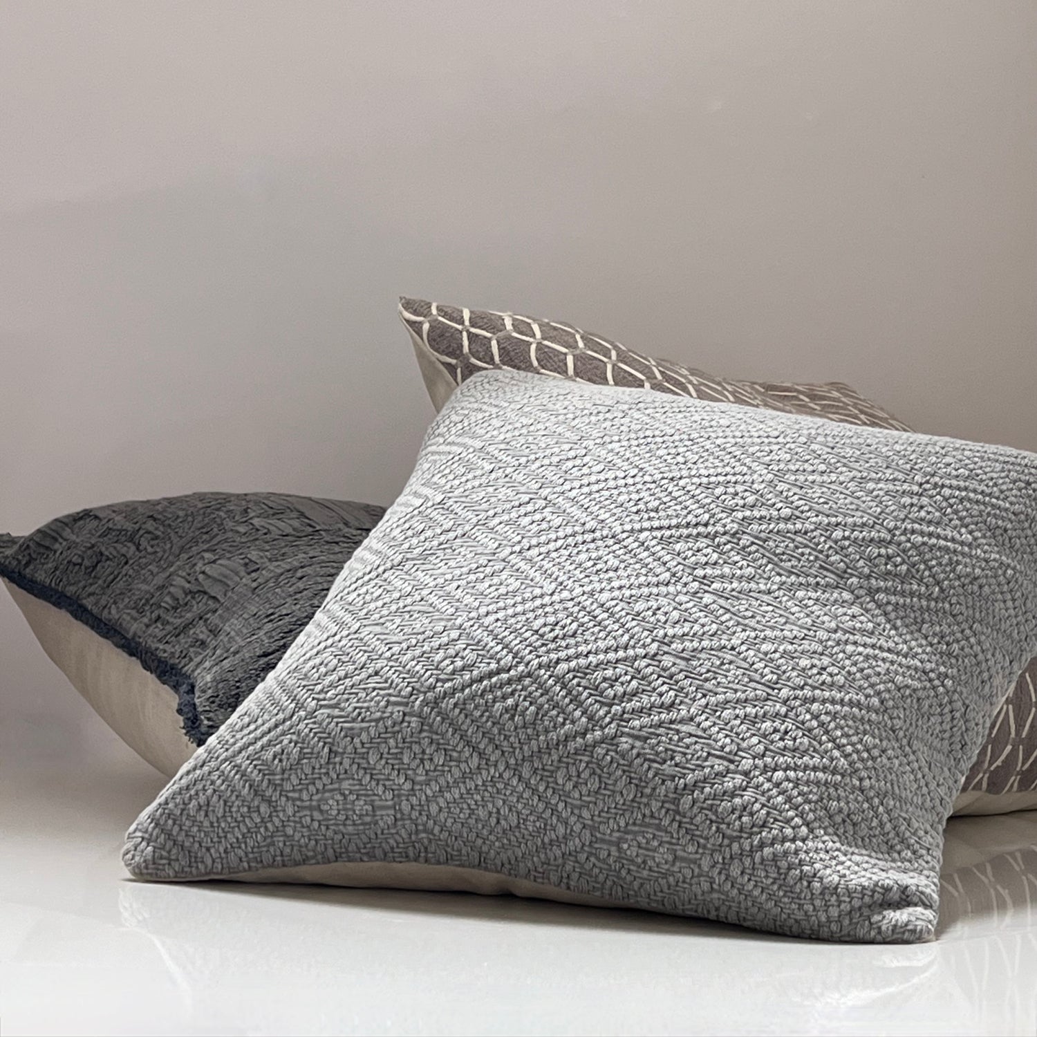 Cenecio Gray Throw Pillow Cover