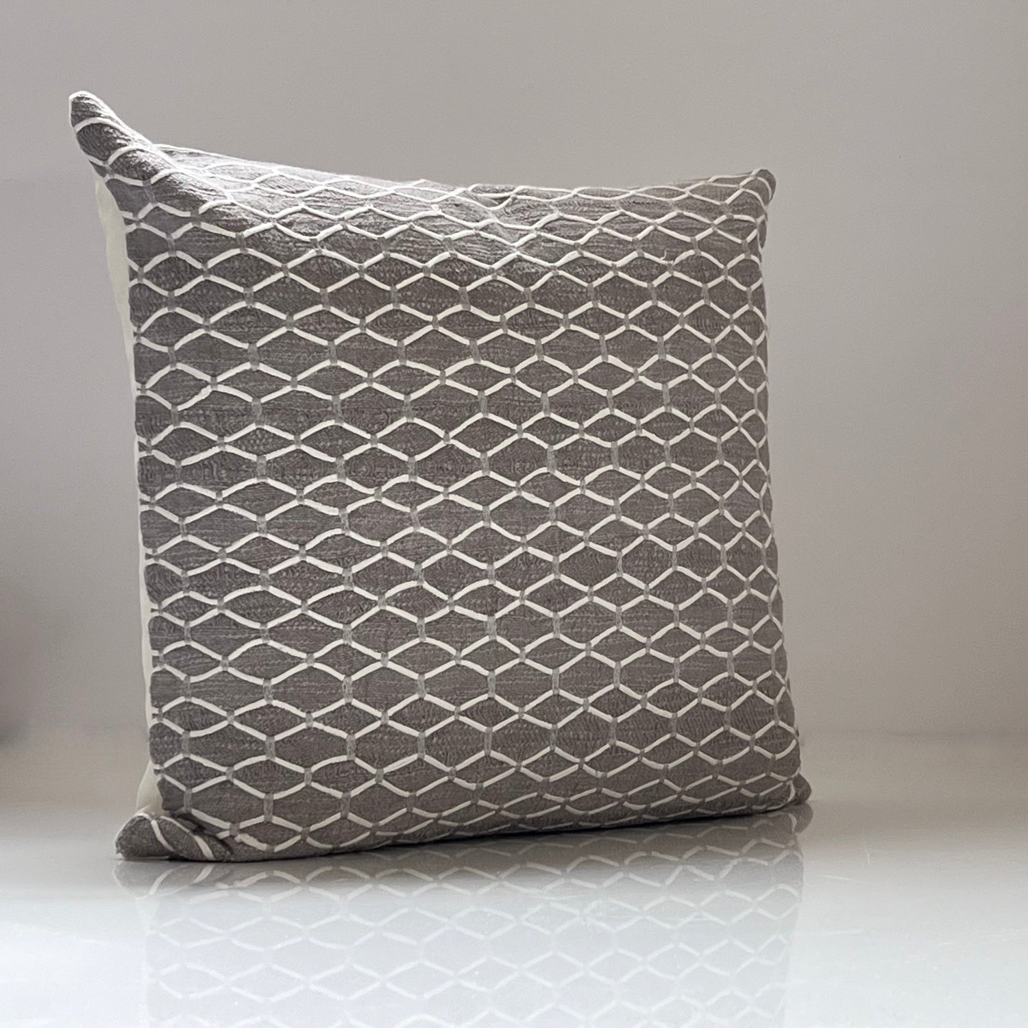 Brunia Gray Throw Pillow Cover