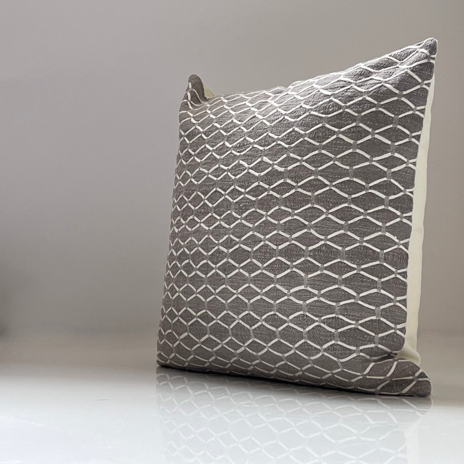 Brunia Gray Throw Pillow Cover